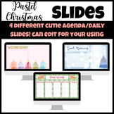 Pastel Pretty Christmas Editable Daily and Weekly Agenda Slides