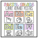 Pastel Primary Alphabet Posters with Letter Sound Clipart