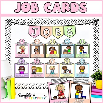 Preview of Pastel Primary Job Cards