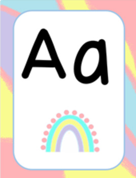 Preview of Pastel Rainbow Alphabet Posters