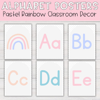 Pastel Rainbow Alphabet Wall Decals, ABC's, Eco Friendly Nursery Decor