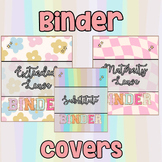 Pastel Rainbow Binder Covers, Preppy, Varsity Letter Patches