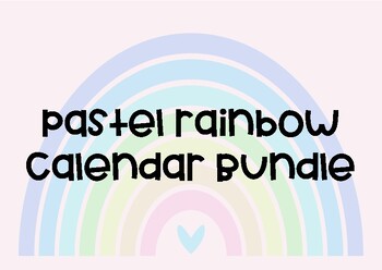 Preview of Pastel Rainbow Calendar Bundle