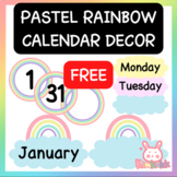 Pastel Rainbow Calendar Decor & Rainbow Clip Art - PNG & PDF FREE
