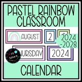 Pastel Rainbow Classroom Calendar Set