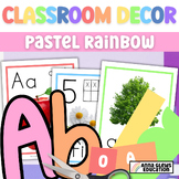 Pastel Rainbow Classroom Decor BUNDLE Posters Borders Lett