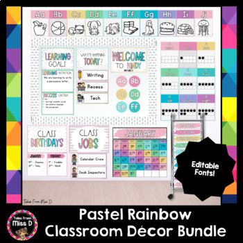 Pastel Rainbow Classroom Decor Pack - Payhip