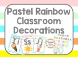 Pastel Rainbow Classroom Decorations Bundle