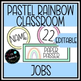 Pastel Rainbow Classroom Jobs EDITABLE Classroom Decor