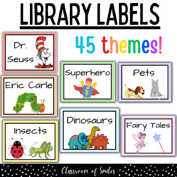 Preview of Pastel Rainbow Classroom Library Book Bin Labels | Posters Signs | Class Decor