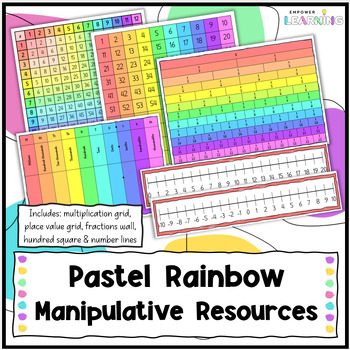 Preview of Pastel Rainbow Classroom Manipulatives, Elementary School Resources