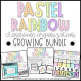 Pastel Rainbow Classroom Organization Growing Bundle