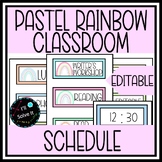 Pastel Rainbow Classroom Schedule Cards EDITABLE Classroom Decor