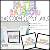 Pastel Rainbow Classroom Supply Labels - Editable