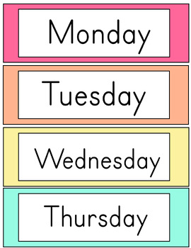 Pastel Rainbow Classroom Theme Calendar Set by Teaching With Miss T