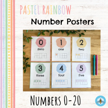 Preview of Pastel Rainbow Counting Number Posters