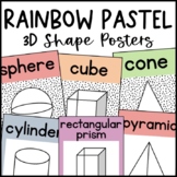 Pastel Rainbow Dalmatian 3D Shape Posters | Classroom Decor