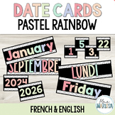 Pastel Rainbow Date Cards (French & English)