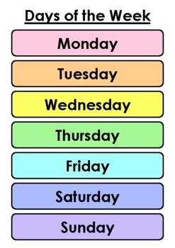 Pastel Rainbow Days of the Week and Months of the Year by Isabella Griebe