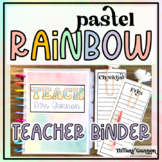 Pastel Rainbow EDITABLE Teacher Binder