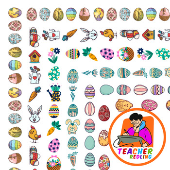 Preview of Pastel Rainbow Easter Clipart Borders, Spring and Easter Clip Art { FREEBIES! }