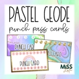 Pastel Rainbow Editable Punch Pass Cards