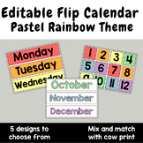 Pastel Rainbow Flip Calendar | 5 Designs | Editable | Clas