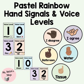 Voice Level Posters - Pastel Rainbow Decor by Magically Teaching Happiness