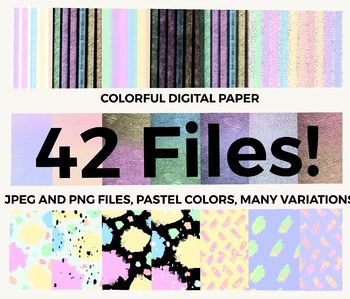 Pastel/Rainbow Inspired Digital Paper by The Blue Classroom | TpT
