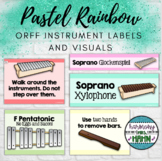 Pastel Rainbow Music Classroom Orff Instrument Visuals and Labels