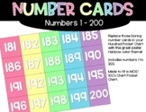 Pastel Rainbow Number Cards 1 to 200 - Pocket Chart