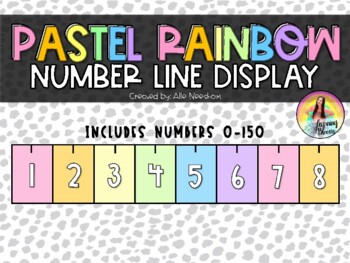 Preview of Pastel Rainbow Number Line 0-150