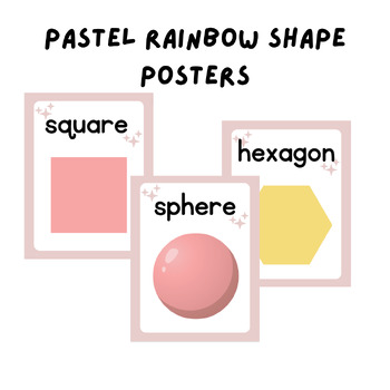 Preview of Pastel Rainbow Shape Posters