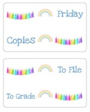 Pastel Rainbow Tassel 10 Drawer Editable Labels