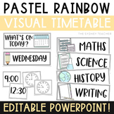Pastel Rainbow Visual Timetable with Clocks