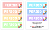 Pastel Rainbow Welcome Sign & Period Labels
