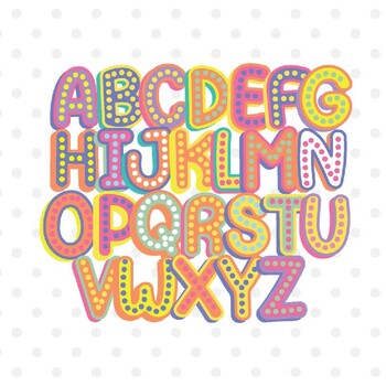 Preview of Pastel Rainbow alphabet bulletin board letters for teachers cute clipart