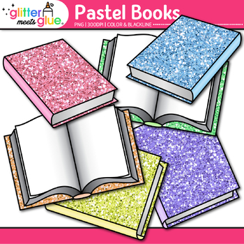 pastel colored book clip art