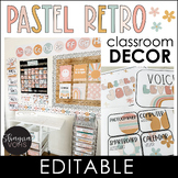 Pastel Retro Classroom Decor Bundle - Calming Classroom Th