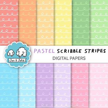 Preview of Pastel Scribble Stripe Background Clipart - Spring and Easter Digital Papers
