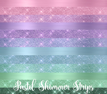 Pastel Shimmer Strips Clipart Diamond Sparkle Glitter Borders Png Overlays