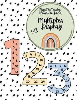 Preview of Pastel Spotty BOHO Bundle | Skip Counting Large Numbers Multiples Display