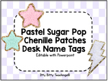 Pastel Sugar Pop Chenille Patches Desk Name Tags