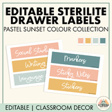 Pastel Sunset Classroom Decor | Sterilite Drawer Labels | 