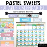 Pastel Sweets Classroom Decor | Flip Calendar and Wall Cal