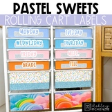 Pastel Sweets Classroom Decor | Rolling Cart Labels - Editable!