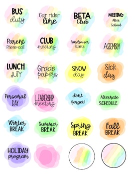 Pastel/Watercolor Digital Planner Stickers (GoodNotes ready!)