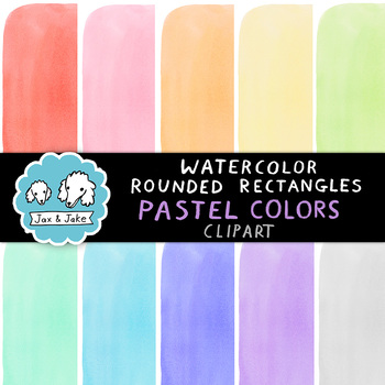 Preview of Pastel Watercolor Rounded Rectangles Clipart | Clip Art Background Elements