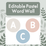 Pastel Word Wall with Editable Word Cards