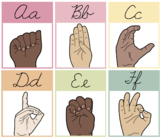 Pastels ASL/Cursive Alphabet